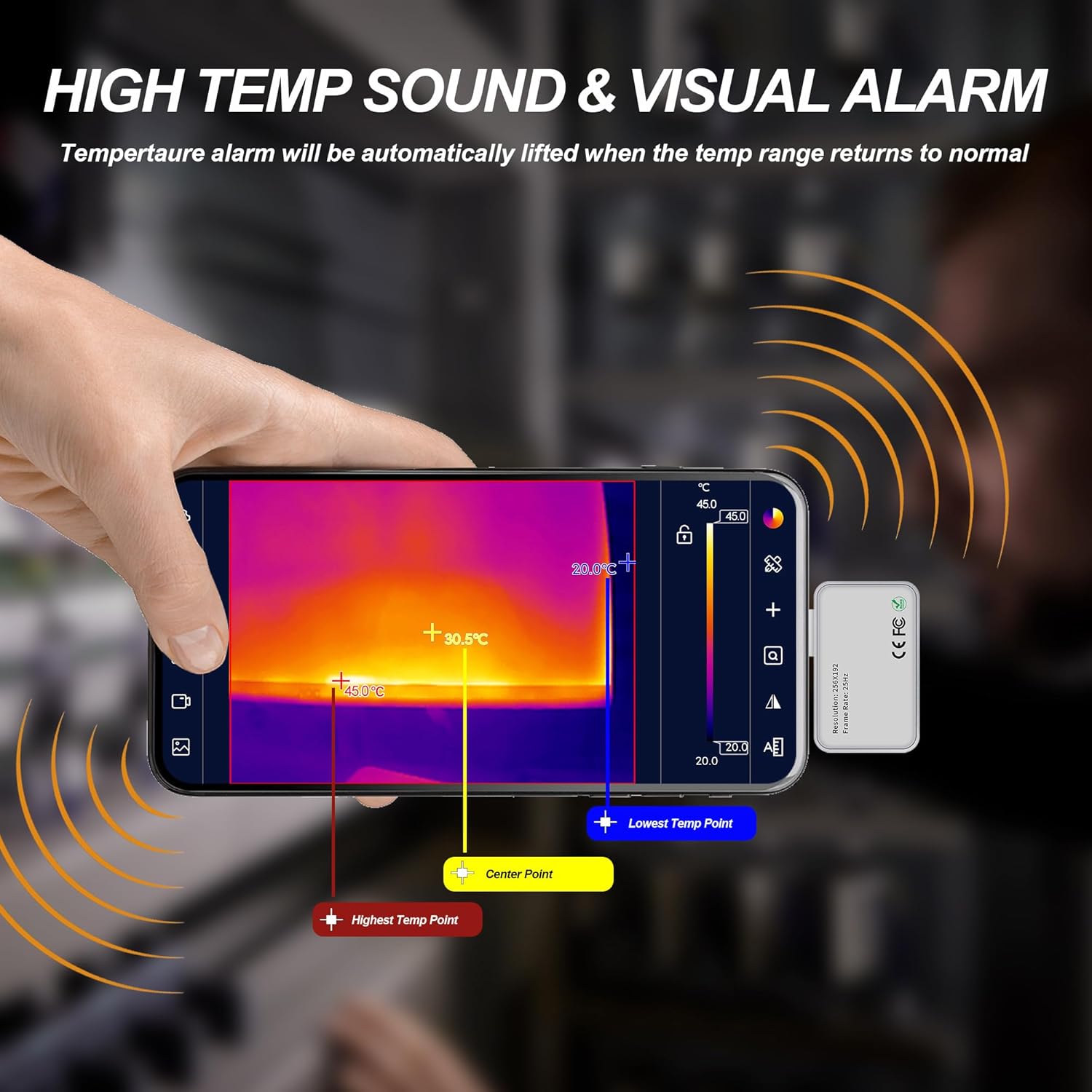 Tzone Thermal Camera Android Thermal Imaging Camera 256 x 192 IR Resolution Infrared Camera, Thermal Imager for Android Measure -15℃ to 600℃ with 25Hz Rate for Home Inspection, HVAC, Leak Detector