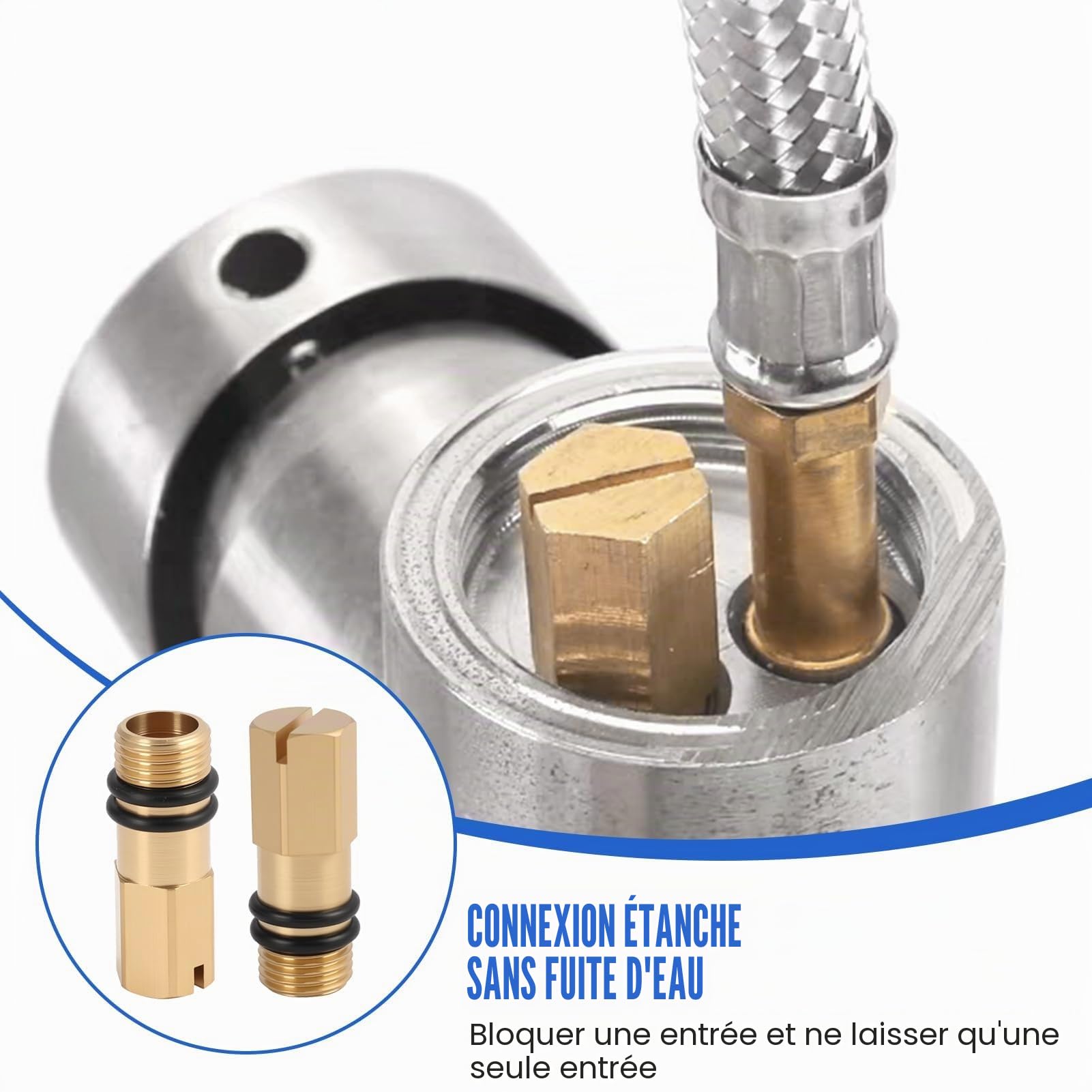 bouchon flexible, Bouchons Obturateurs M10 en Laiton - 2 Pièces pour Entrées d’Eau Chaude et Froide, Bouchon Fileté de 10 mm