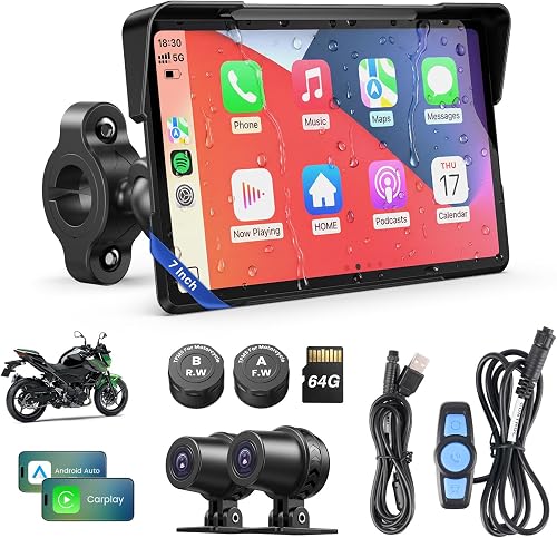 WonVon 7Inch Motor CarPlay Screen with Android Auto with …