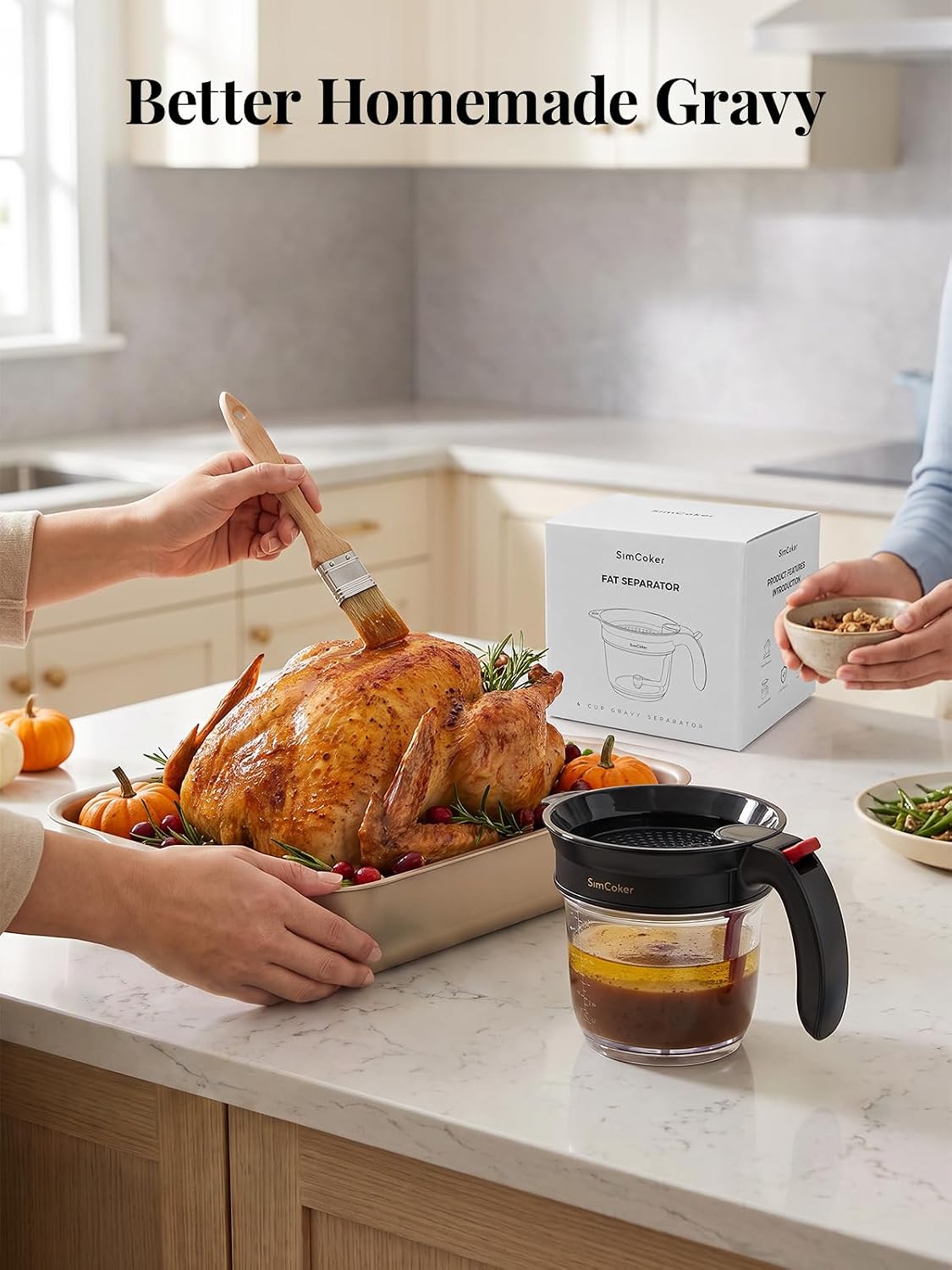Fat Separator with Bottom Release, 4 Cup Gravy Strainer