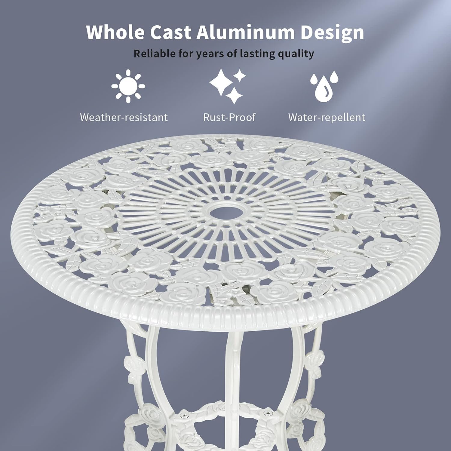 3-piece Small Restaurant Set, Aluminum Furniture Package, Suitable for Courtyards and Gardens