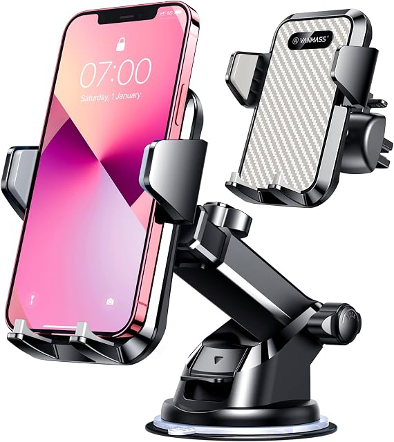 VANMASS Car Phone Holder 2023, [60+ LBS Suction & Military Protection] Multi-Scene Mobile Phone Holder for Cars, [Patent & Safety Certs] Dashboard Window Vent iPhone 14 13 Pro Max Samsung, White