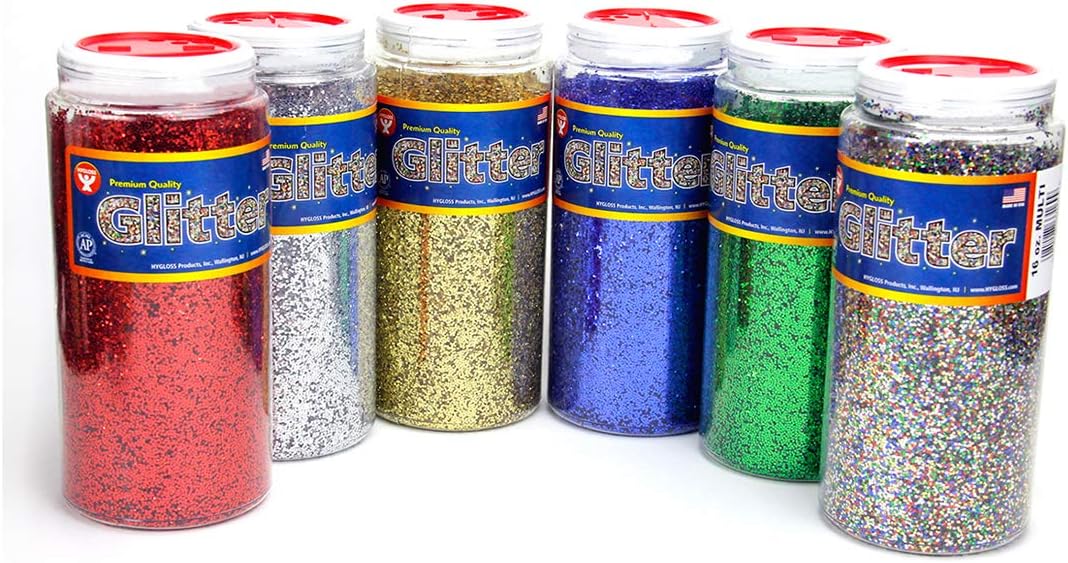 Hygloss Products Sparkling Glitter - Arts & Crafts - Variety of Uses - Fun for Slime - Variety of Vivid Colors - Safe & Non-Toxic - Silver - 1 Bottle - 16 oz each : Arts, Crafts & Sewing