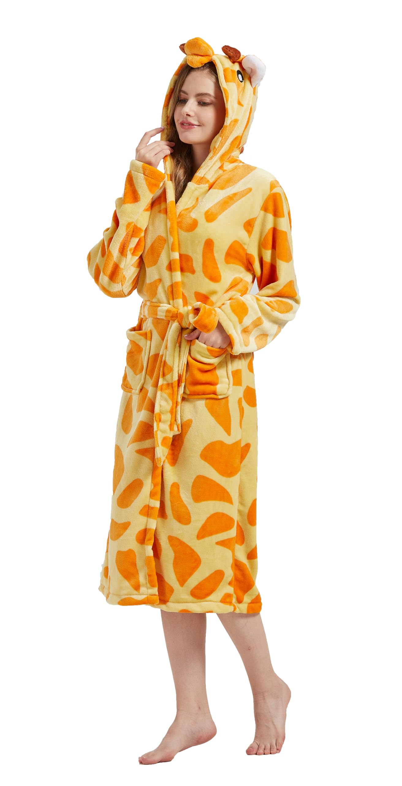 CuteOn Unisexe Couple Aux Femmes pour des Hommes Dessin Animé Animal Molleton Hooded Chaud Robe de Chambre Peignoir Housecoat Cosplay