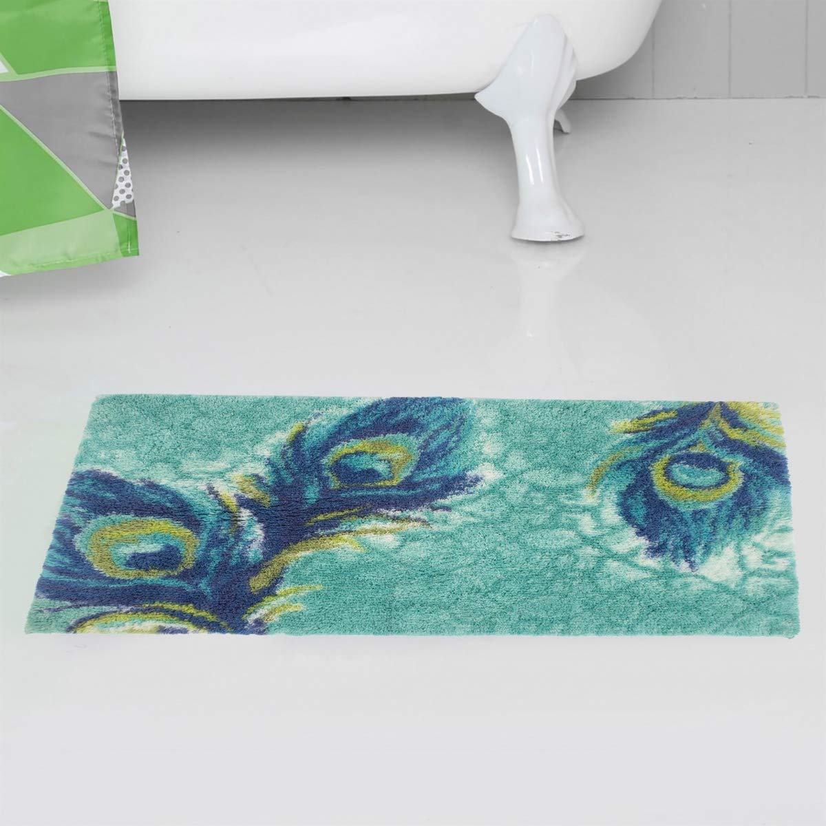 Buy Home Centre Hudson Peacock Bath Mat Blue Online at Low Prices in
