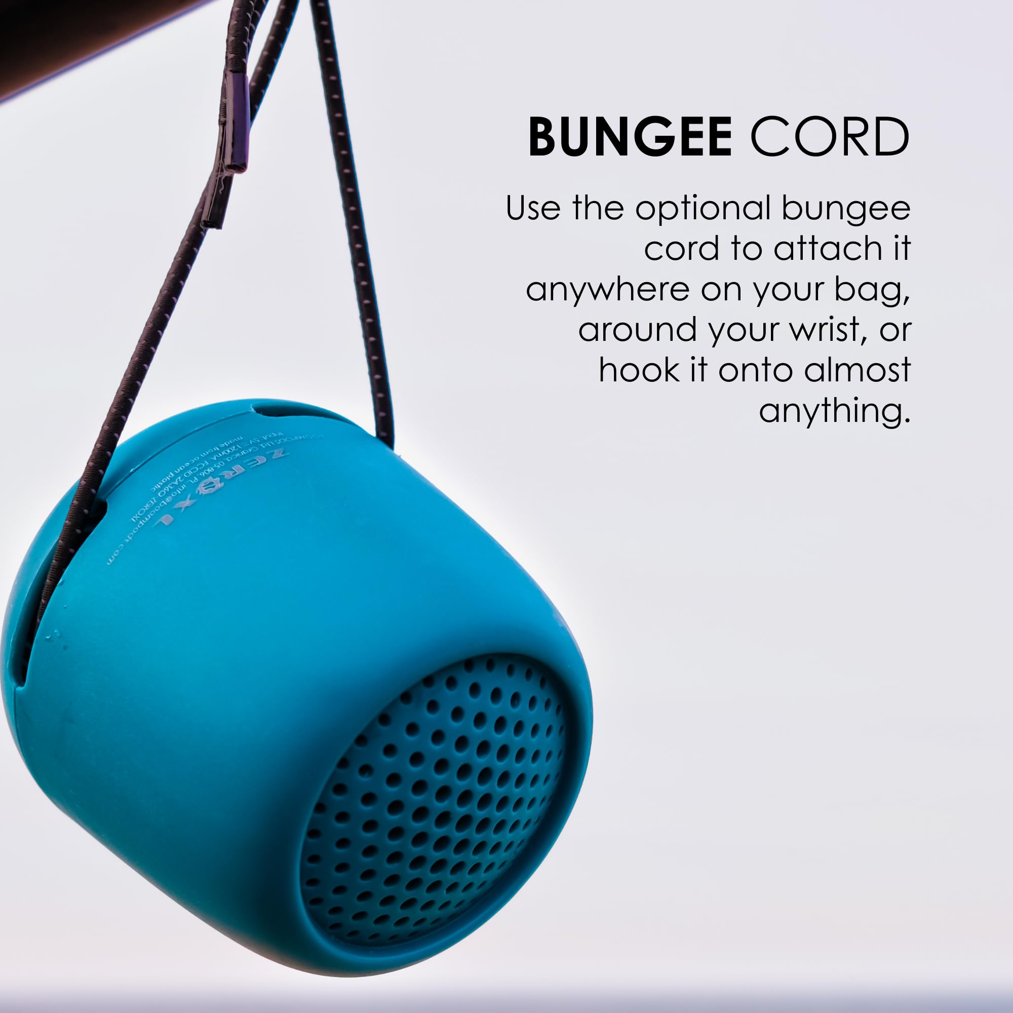 Boompods Zero XL Ocean Przenośny głośnik Bluetooth IPX7, wodoodporny głośnik prysznicowy, 9 godzin pracy baterii, mikrofon i podwójne parowanie, małe bezprzewodowe głośniki do użytku na zewnątrz, w