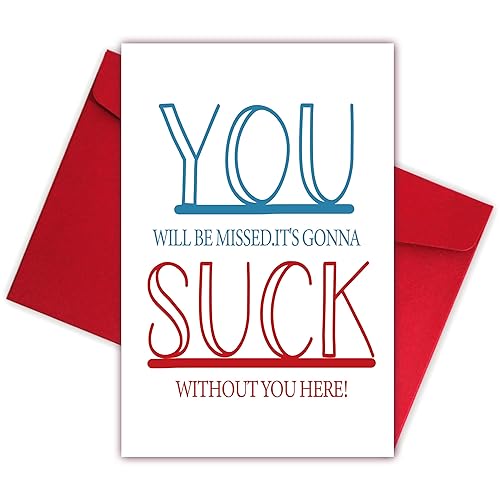 Bewoow Naughty Going Away Gifts for Coworkers Women Men, Rude Farewell Gifts Card for Coworkers colleagues, Funny Goodbye Gift Card for Coworker Friends