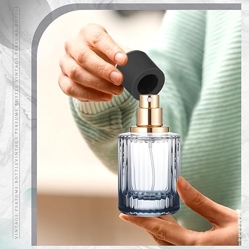 Miniatura 6 de Juego de 12 botellas de perfume de 1.0 fl oz (1.0 fl oz) vacías rellenables de vidrio de viaje, botellas de perfume vacías elegantes, juego
