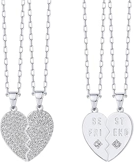 14K Gold Plated Cubic Zirconia Heart Necklace | Cute Dainty Love Pendant Necklaces for Women - Valentines Day Trendy Jewelry