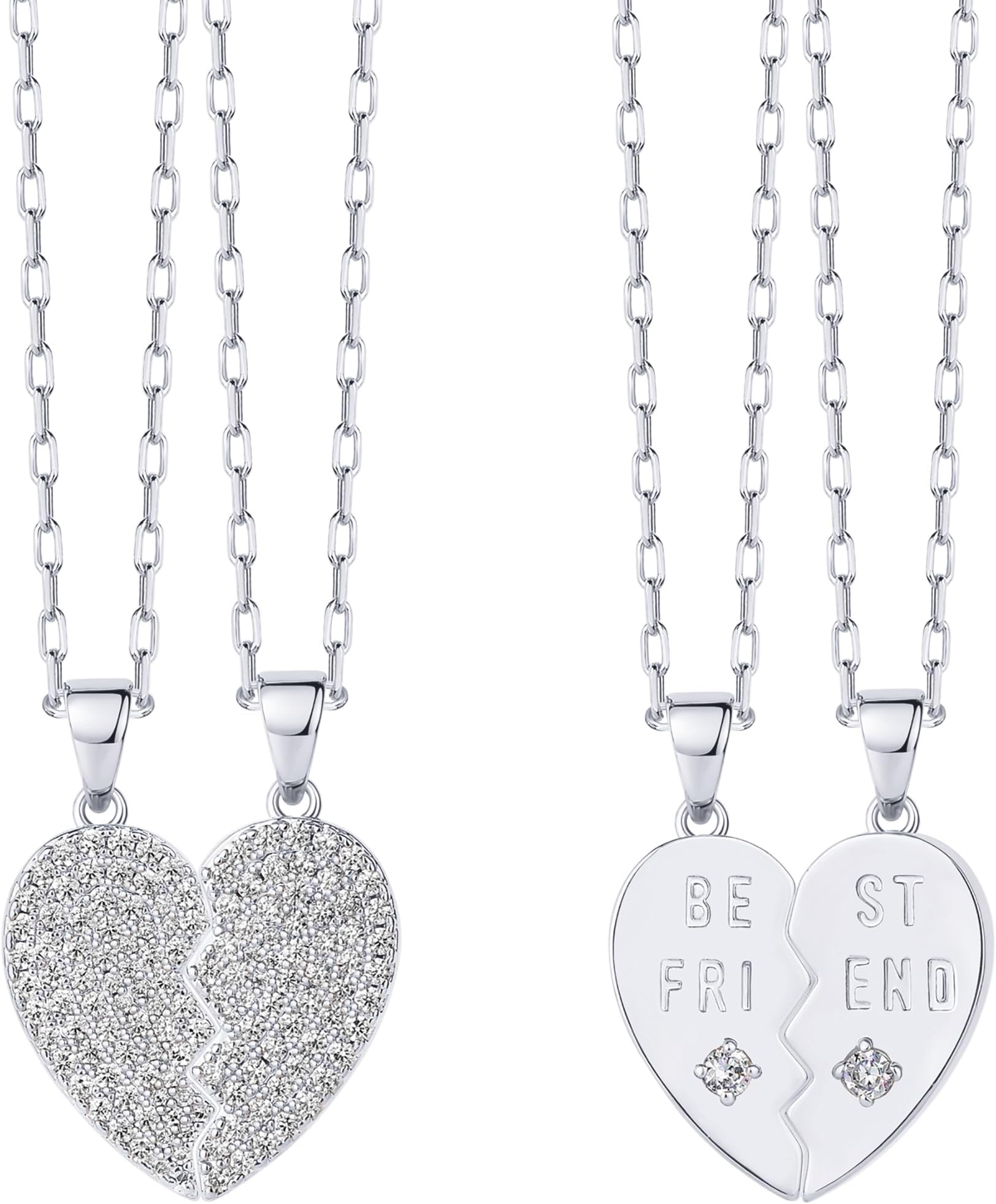 14K Gold Plated Cubic Zirconia Heart Necklace | Cute Dainty Love Pendant Necklaces for Women - Valentines Day Trendy Jewelry