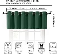 Vista 187 de Simplebrand Juego de 2 paneles de cenefa aguamarina para ventana de cocina de 14 pulgadas de largo, cortinas de oscurecimiento de habitación