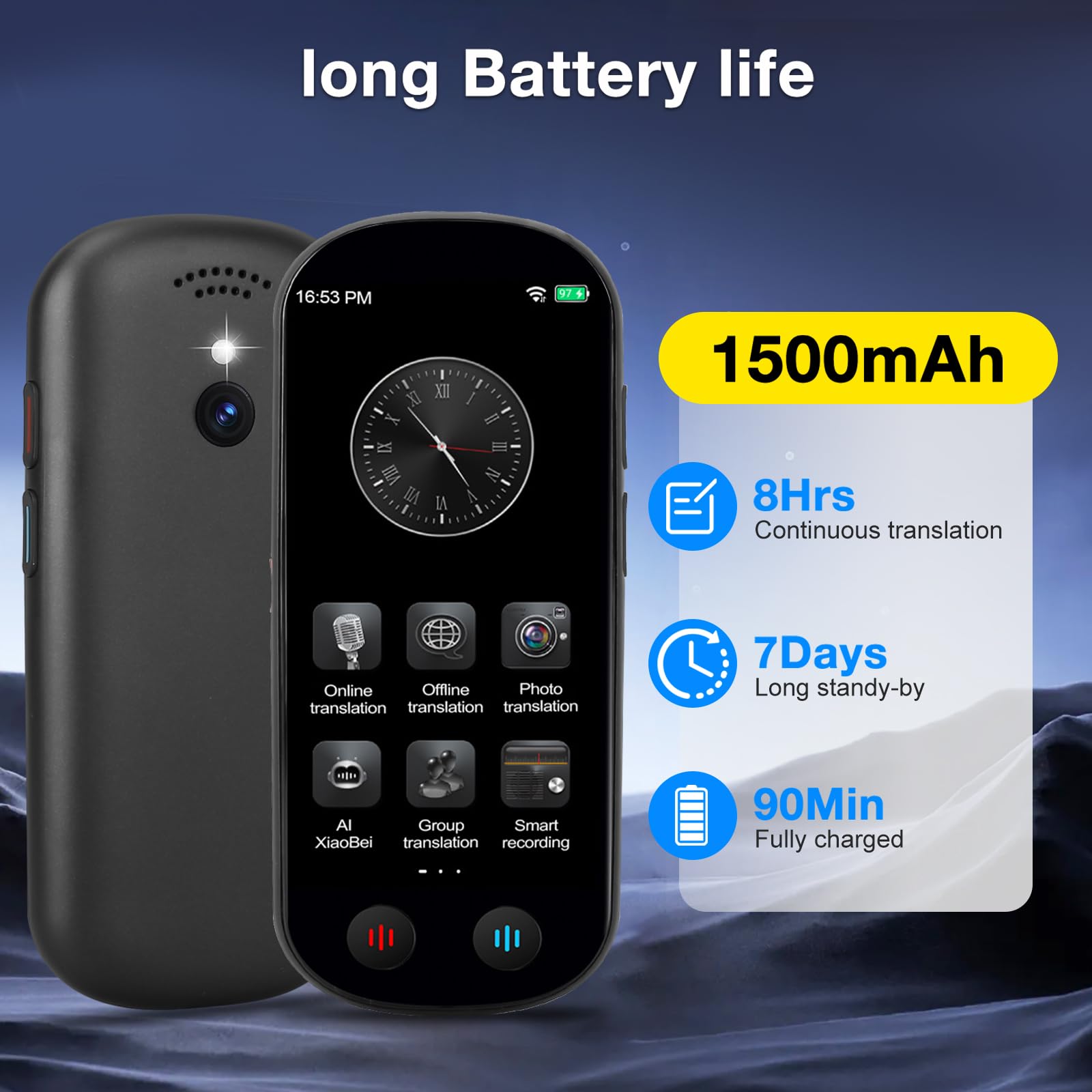 Sprachübersetzer 139 Sprachen - Echtzeit Übersetzung Mit WLAN & Offline-Modus | 4.1 Zoll Touchscreen