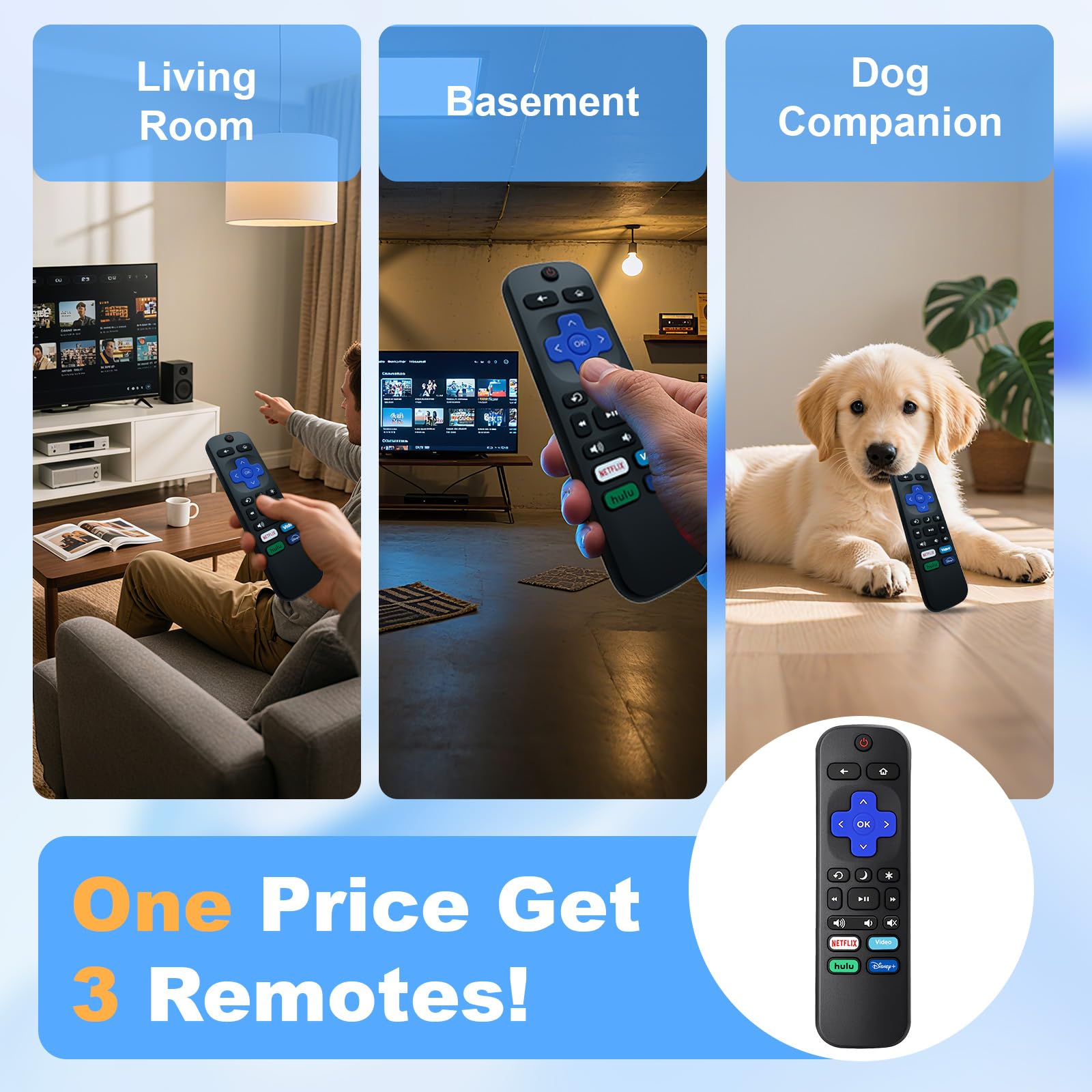 Mando a distancia universal para todos los controles remotos Roku-TV, repuesto para todos los controles remotos de TV Roku Onn-Hisense-TCL-Westinghouse-Sharp-Philips-Element Roku
