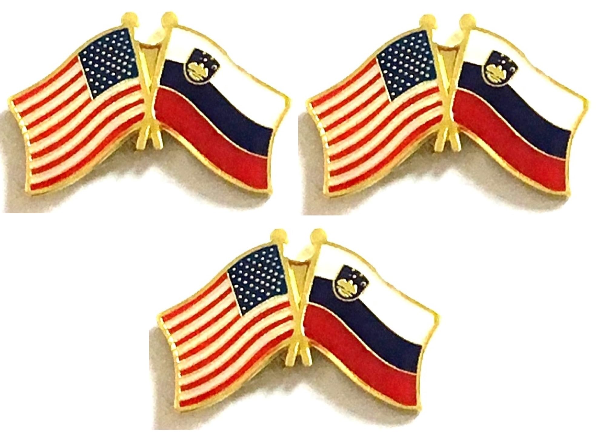 3 National Country Flag USA Friendship Flag Lapel Pins Pack of 3 International & American Double Flag Pin Badge