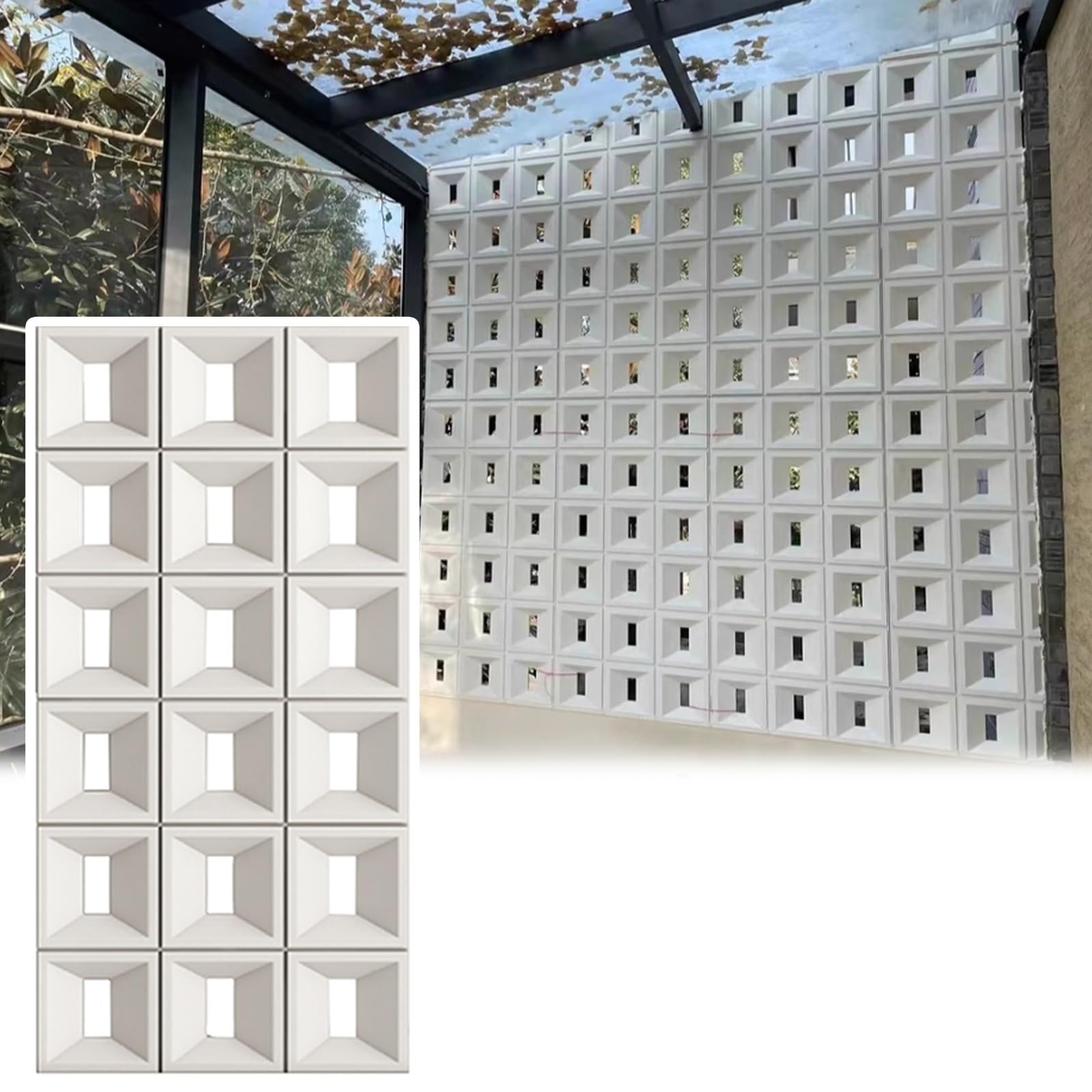 Paneles de pared 3D para decoración interior y exterior, diseño de ladrillo hueco de poliuretano, perfecto para salas de juegos, salas de estar