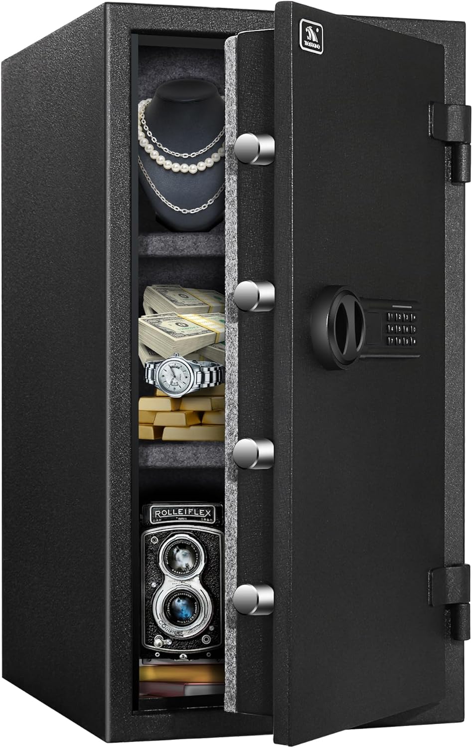 TIGERKING Fireproof Safe,3.47 Cubic Feet Home Safe Box, Large Steel Digital Safes Box with Digital Lock for Home and Office