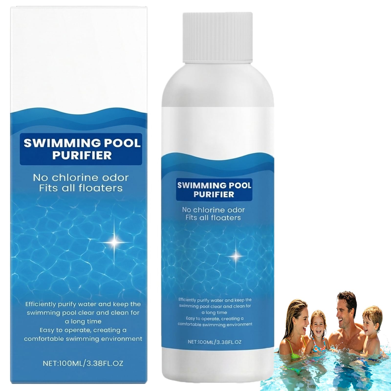 Chlorine Granules Liquid for Swimming Pool, Hot Tub and Spa, Multifunctional Chlorine Tablets Solution, Water Treatment for Rapid Disinfecting and Cleaning, Eliminating Odors (1PC-100ML)