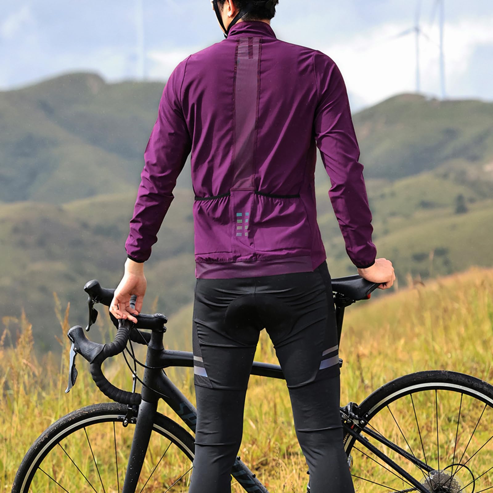 Męska Kurtka Rowerowa Wiatroodporna Wodoodporna Lekka na Wiosnę i Lato, Elastyczna Kurtka Sportowa Slim Fit do Jazdy Szosowej, MTB i Codziennego Użytku