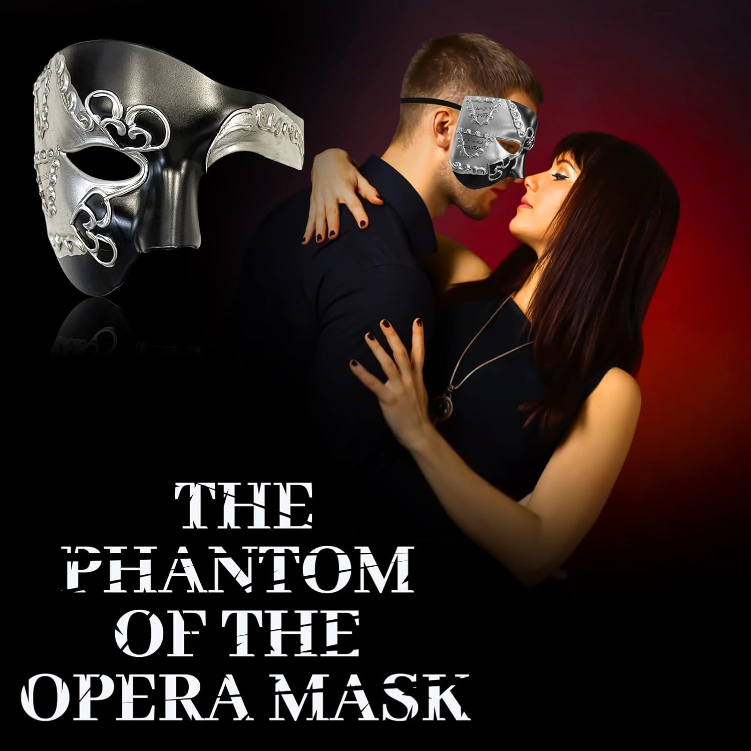 Erythem Masquerade Mask for Men Phantom of The Opera Half Face Mask Venetian Phantom Mask for Halloween Costume Party - Image 5
