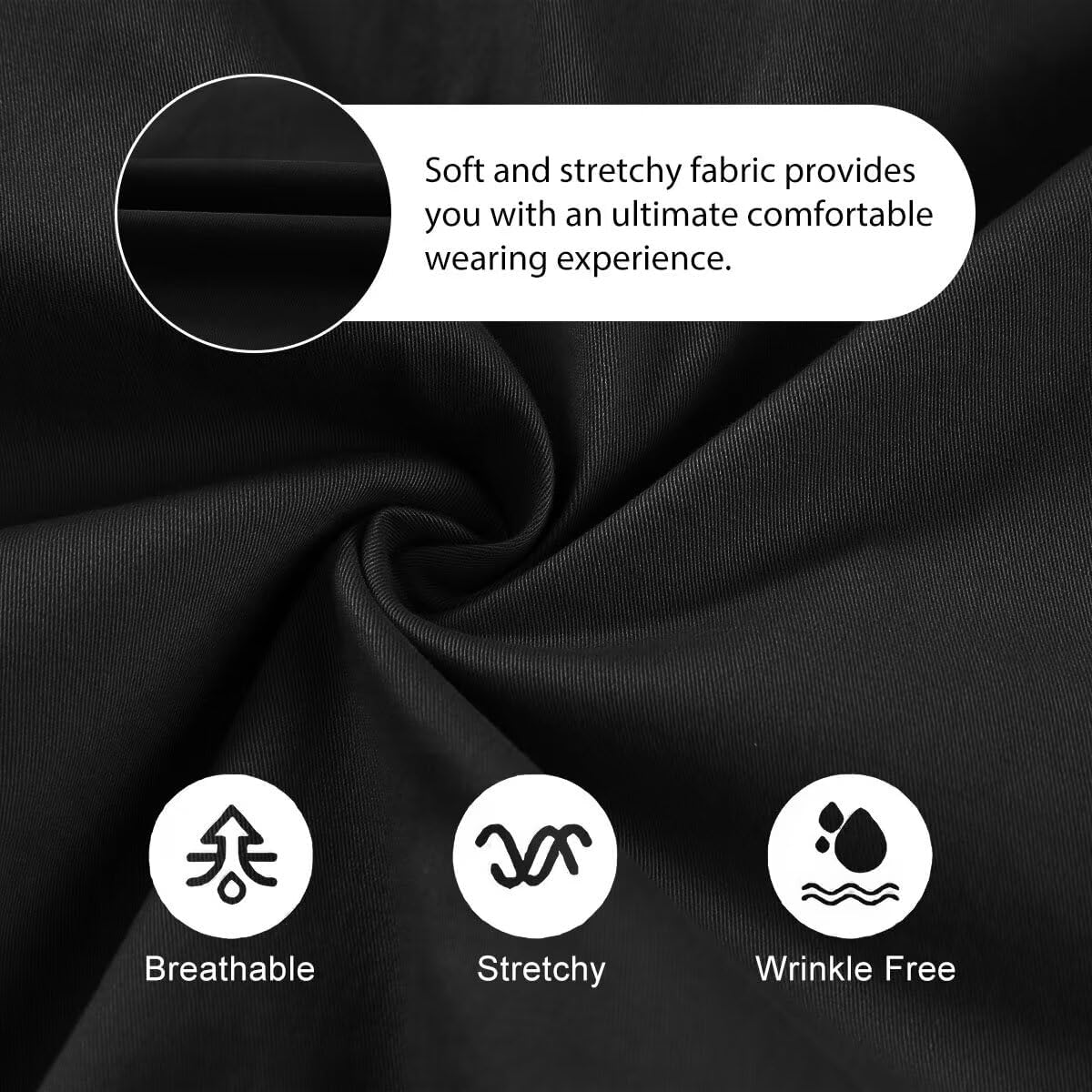 Mens Cargo Shorts Casual Waist Elastic Drawstring Outdoor Golf Shorts with 6 Pockets - Image 4