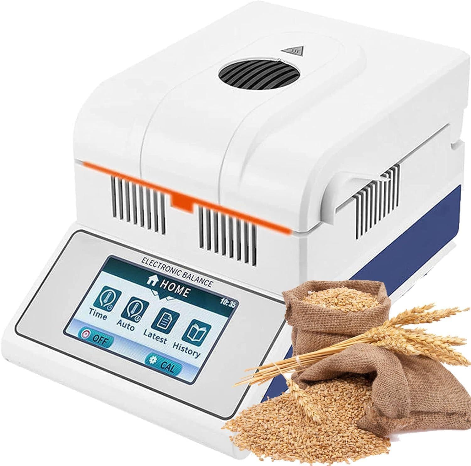Labor-Feuchtigkeitsanalysator mit Halogenheizung für schnelle Feuchtigkeitstests, Feuchtigkeitsausgleich mit Touchscreen, kompaktes Design, 2 Trocknungsmodi mit USB- und RS232-Anschlüssen,100g0.001