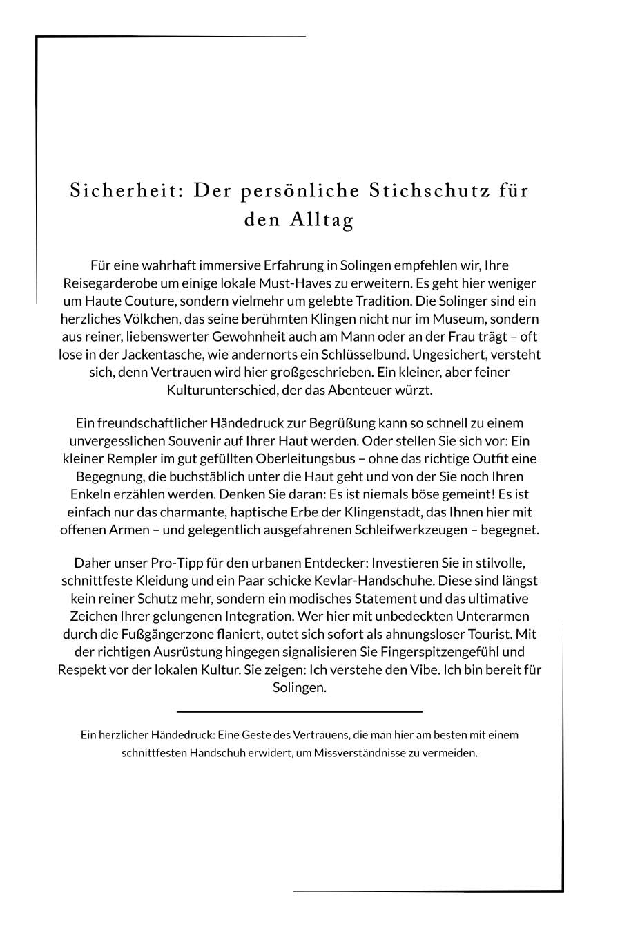 Solingen: Klingen, Klischees und die Angst, sich beim Sightseeing zu schneiden. Der erfundene Reiseführer