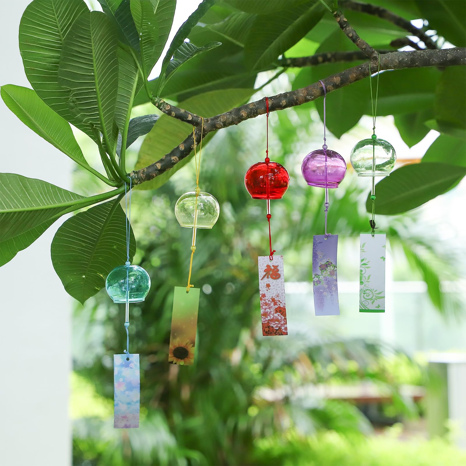 20 Piezas Campanillas de Viento de Cristal Japonés Colorido para