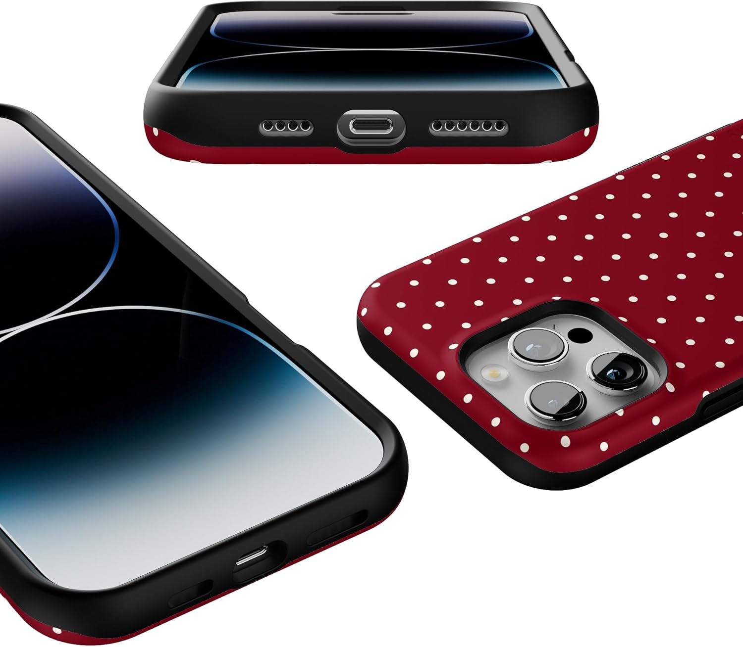 Casely iPhone 16 Pro Max Case | On The Dot | Maroon Polka Dot | Bold Protective Design | MagSafe Compatible Design - Image 7