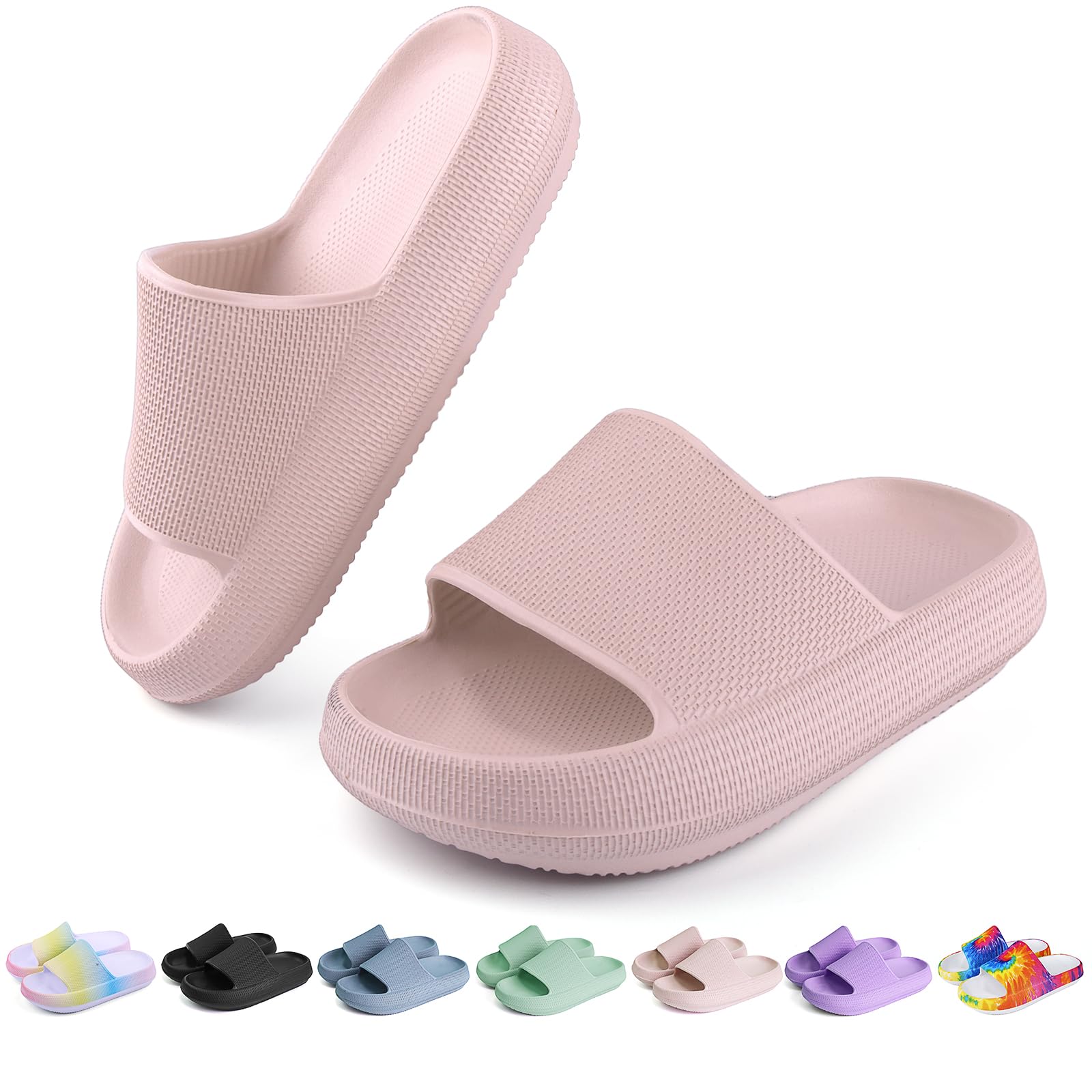 OUYADU Kids Cloud Slides Boys Girls Flip Flops Slip On Beach Sandals Youth Pool Shower Shoes EVA Summer Slippers（11 Little Kids - 6 Big Kids）