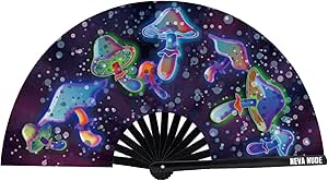 Amazon.com: Neva Nude Rave Folding Hand Fan - UV Blacklight Reactive