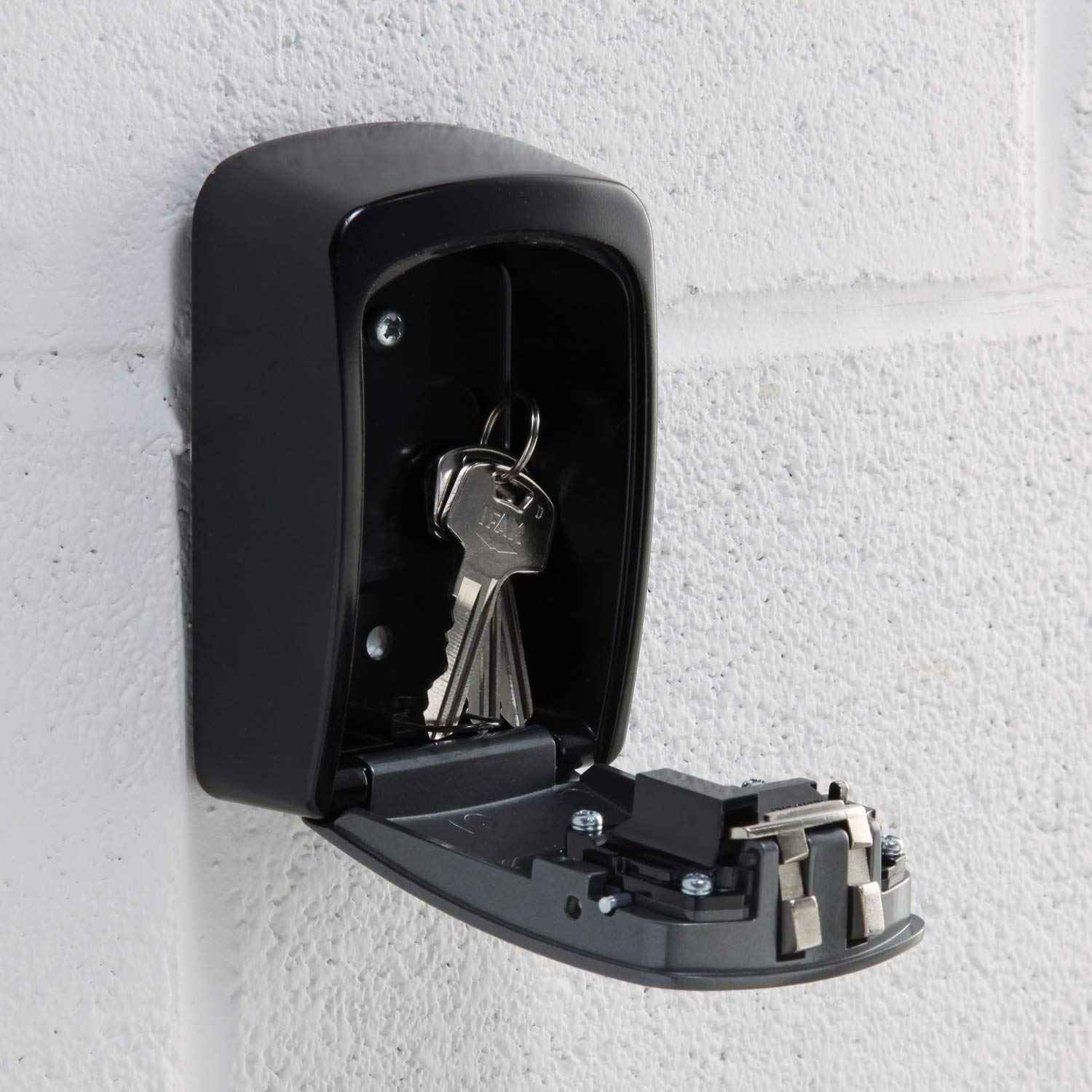IFAM Guardallaves de Pared G1 con Combinación de 4 Dígitos, Capacidad para 5 Llaves, Caja de Seguridad de Aleación de Aluminio, Candado Fijo para Exterior, Deportes y Alquiler Vacacional