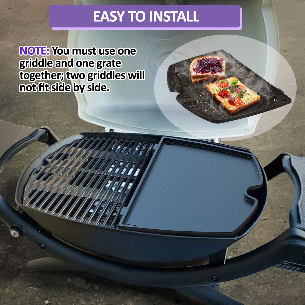 Piastra di Cottura in Ghisa da 45,3 x 31,6 cm per Griglie a Gas Weber Serie Q300/Q3000