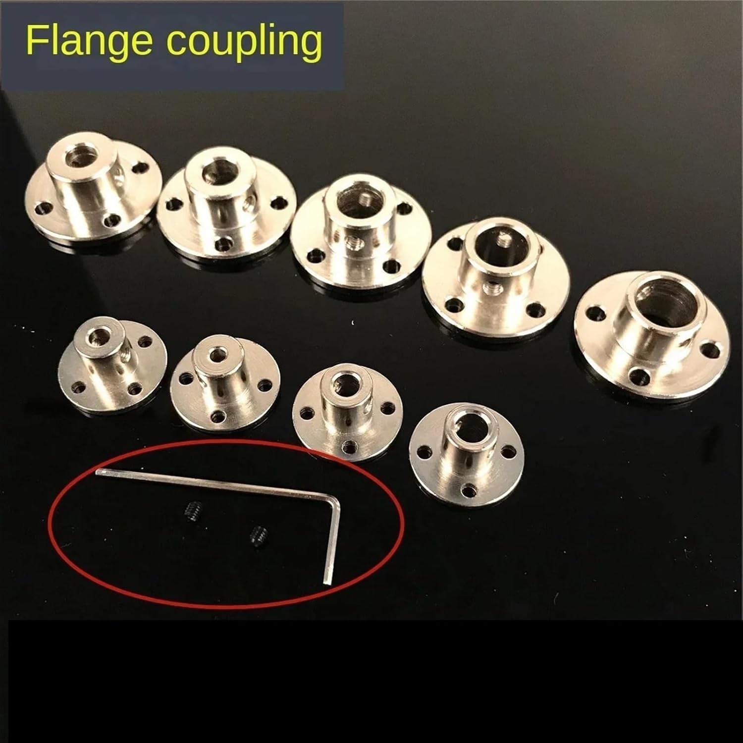 2mm/3mm/3.17mm/4mm/5mm/6mm/6.35mm/7mm/8mm/10mm/11mm/12mm/14mm Rigid Flange Coupling Motor Guide Shaft Coupler Support Connector 1Pcs(1pcs 14mm)