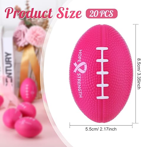 Miniatura 2 de Libima Pelota de estrés para concientización sobre el cáncer de mama, mini pelota de fútbol rosa para aliviar el estrés, regalo de esperanza para