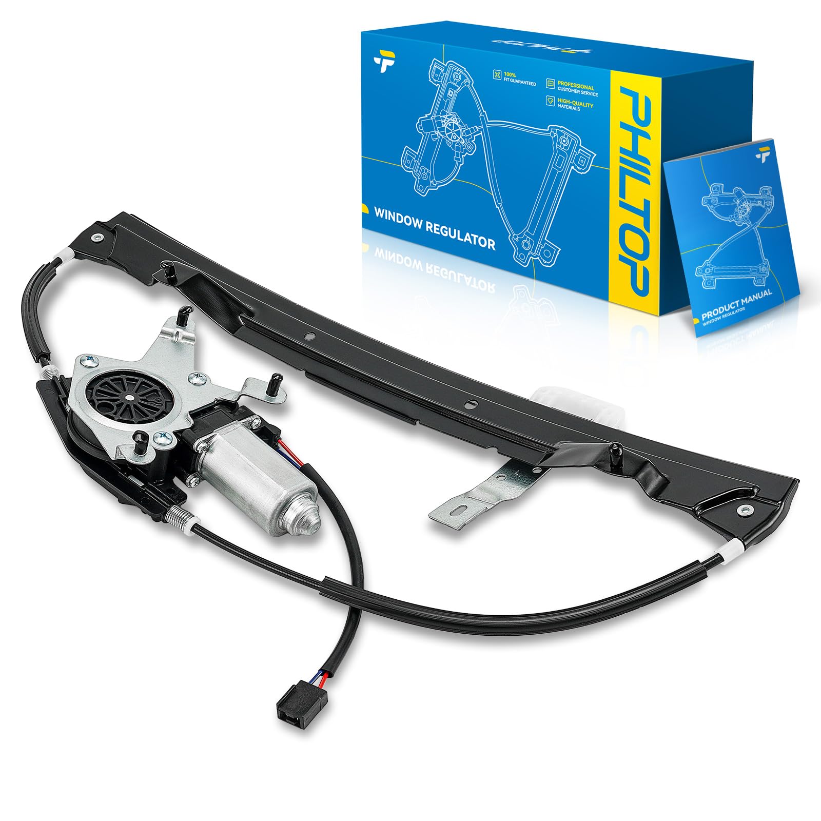 PHILTOP 748-506 Power Window Regulator w/Motor Rear Left Driver Side
