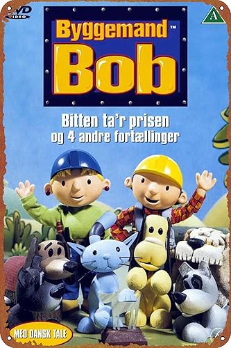 Bob the Builder - Póster de metal con logotipo de garaje vintage, decoración de pared para hombre, póster de película para tienda de autos antiguos,