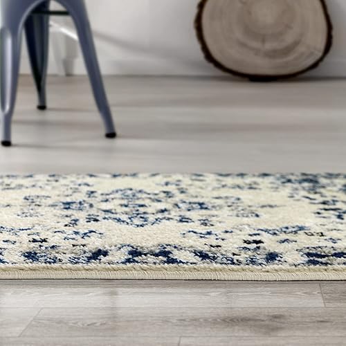 Vista 147 de Antep Rugs - Alfombra oriental de 5 x 7 con medallón tradicional para interior Siesta (beige crema, 5 pies 3 pulgadas x 7 pies)