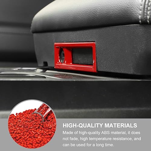 Miniatura 4 de Jimen Compatible con Ford F150 2021-2023, reposabrazos de consola central, caja de interruptor de botón de cubierta de marco (rojo)