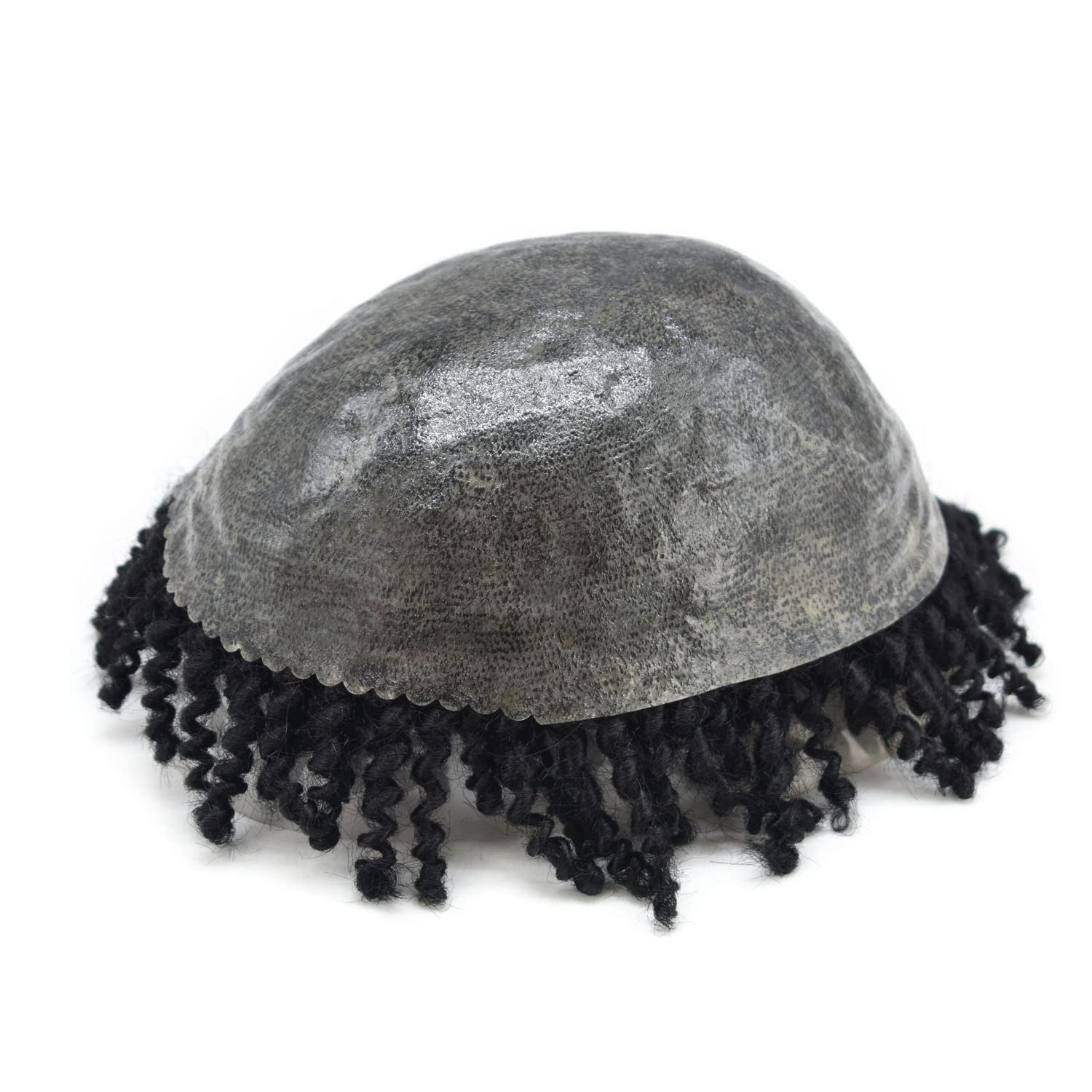 Afro Braids Toupee - Human Hair Units for Black Men - Crochet Braids, Dreadlock Locs - 8x10#1B Off Black