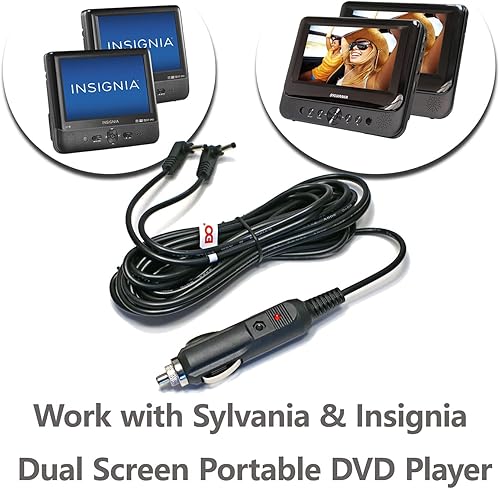 Miniatura 6 de EDO Tech - Adaptador de vehículo CC de 11 pies de largo, cable de alimentación para todos los Sylvania Insignia de 7 pulgadas, 9 pulgadas, 11