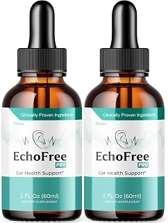 (2 Pack) Echo Free Tinnitus Drops - EchoFree Ear Tinnitus Relief For Ringing Ears, Ecofree Liquid Supplement Drops Ear Ringing Health Support Treatment, Eco Eardrops Maximum Strength Formula (4oz)
