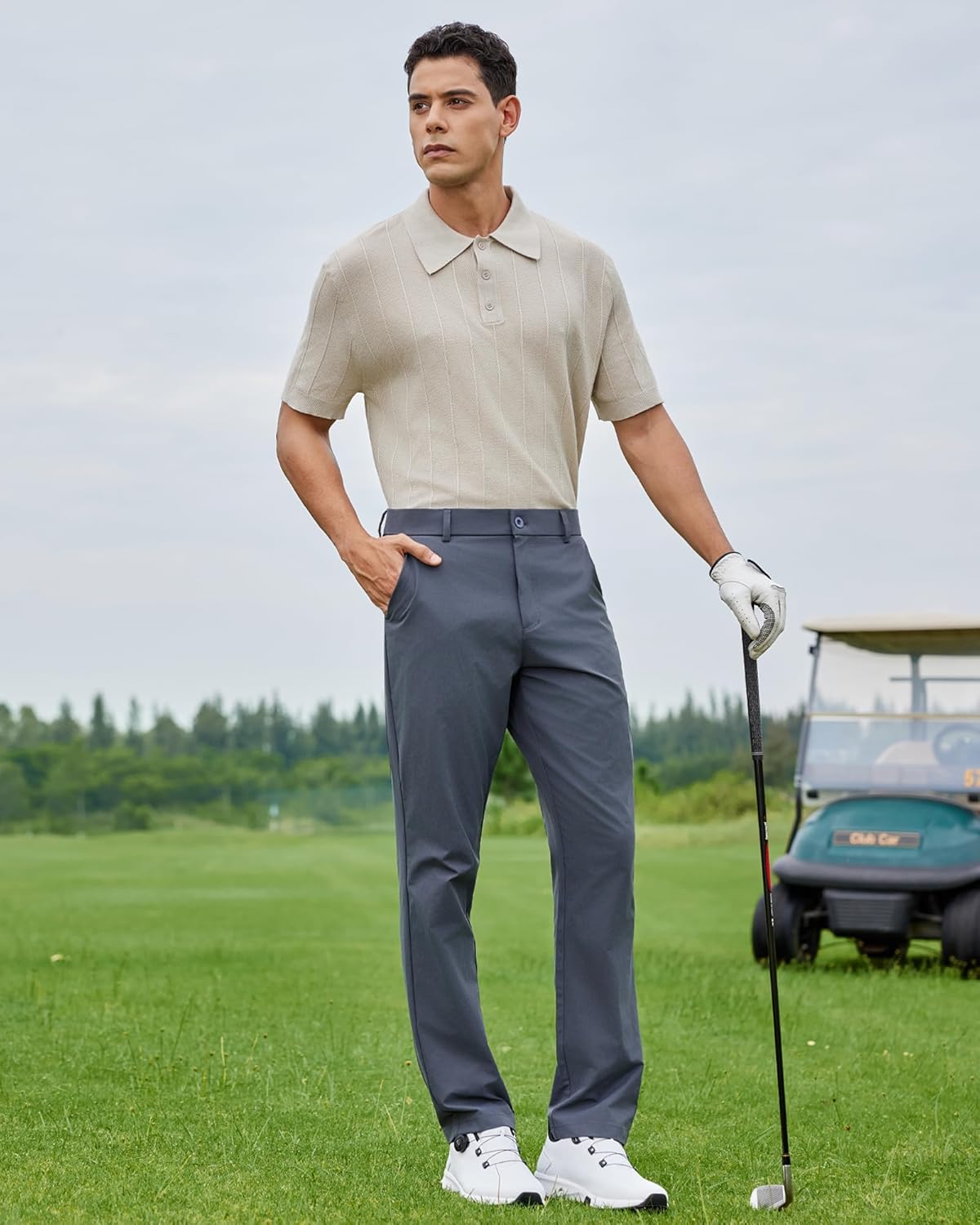 Men's Stretch Golf Pants 30''/32''/34'' - Lightweight Dress & Casual Trousers for Business Travel Work - Image 3