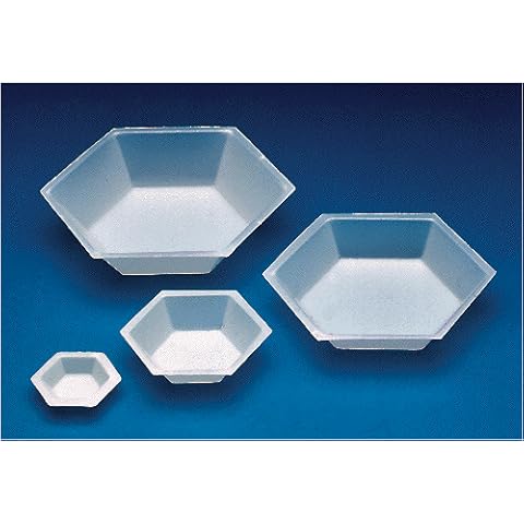Dyn-A-Med 80054 Polystyrene Hexagonal Weighing Dish, Large, 4" Top Diameter, 3" Bottom Diameter (Case of 2000) Cover