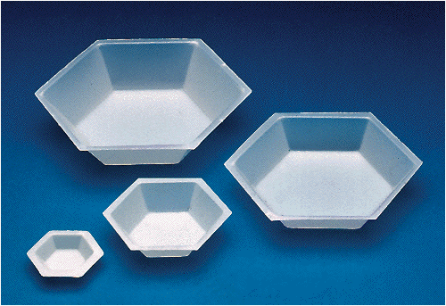 80054 Polystyrene Hexagonal Weighing Dish, Large, 4" Top Diameter, 3" Bottom Diameter (Case of 2000)