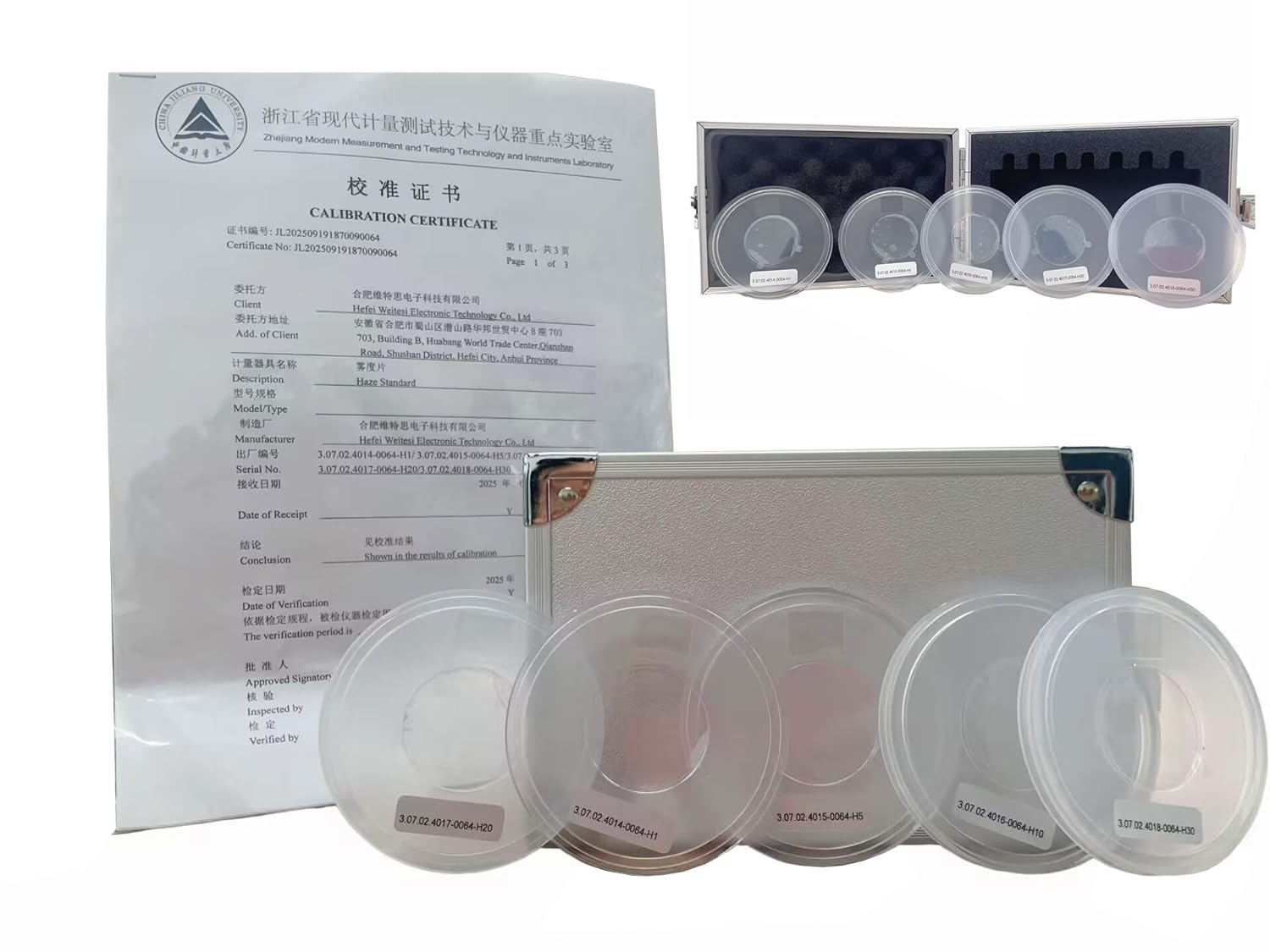 Hazemeter Calibration Plate Set with Five Haze Value 1 5 10 20 30 for All Kinds Haze Meter Check and Calibrate
