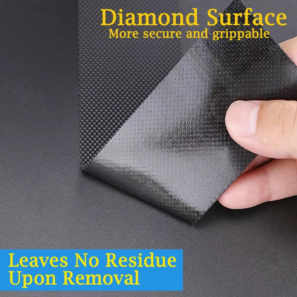 Black Rubber Grip Tape Anti Slip Tape 4 Inch, 10 Feet, Heavy Duty Waterproof Non-Abrasive Tape Cushion Pad for Indoor & Outdoor, Making Handles or Contact Surfaces Safer