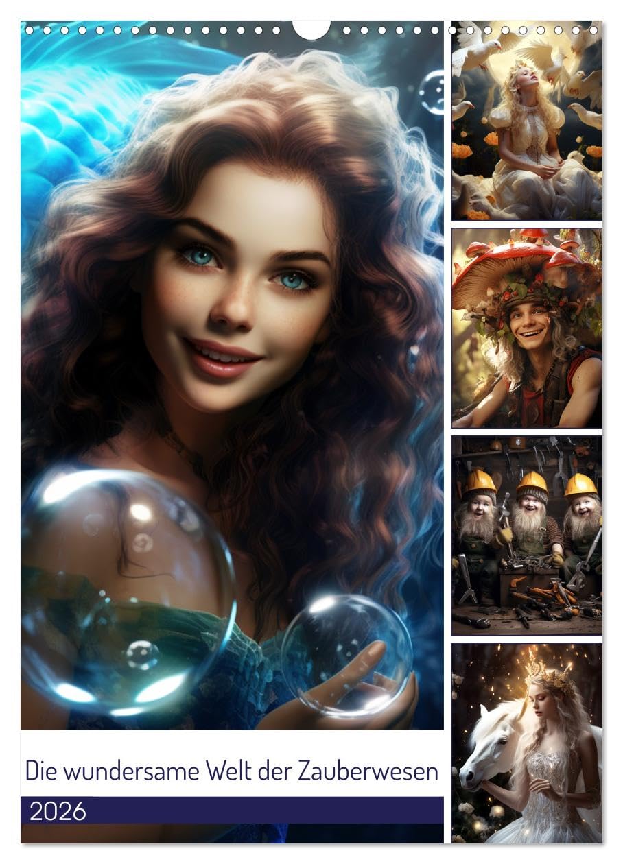 The wondrous world of magical creatures UK-Version (Wall Calendar 2026 DIN A3 Portrait), CALVENDO 12 Month Wall Calendar — image 1