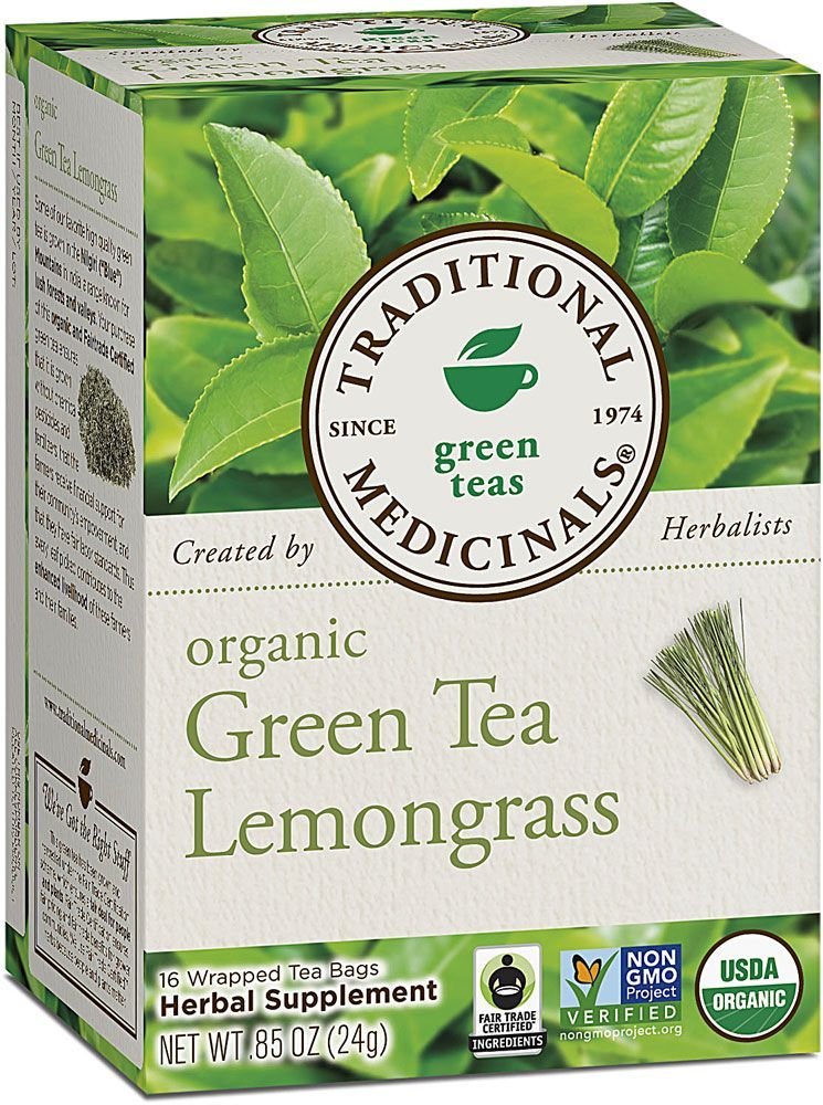 Traditional Medicinals Organic Green Tea Lemongrass, 16 Tea Bags (Pack of 1)