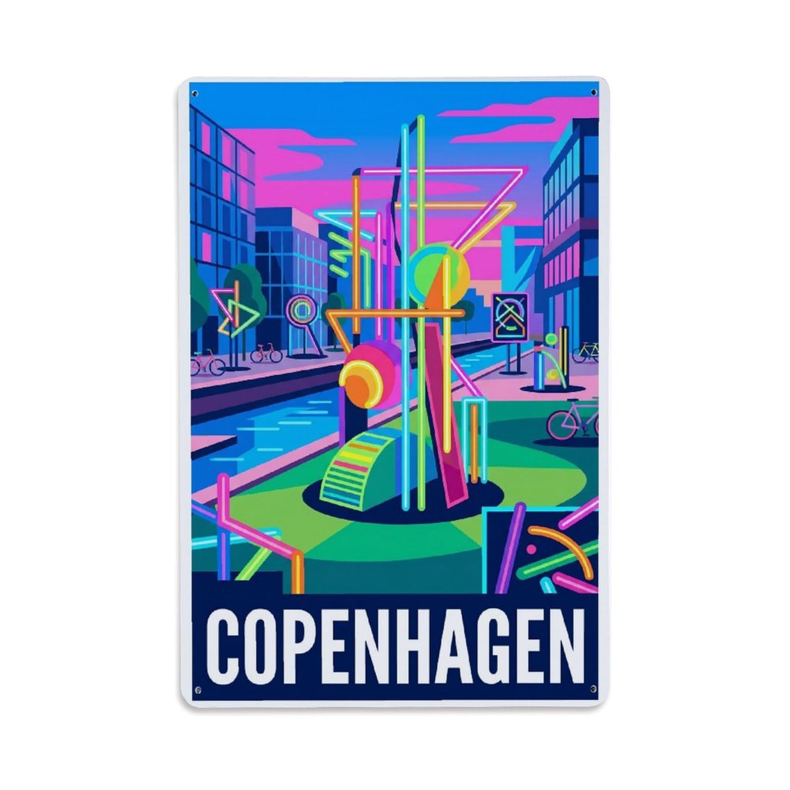 Este 8X12inch Style Vintage Travel Copenhagen Denmark Contemporary Metal Tin Sign