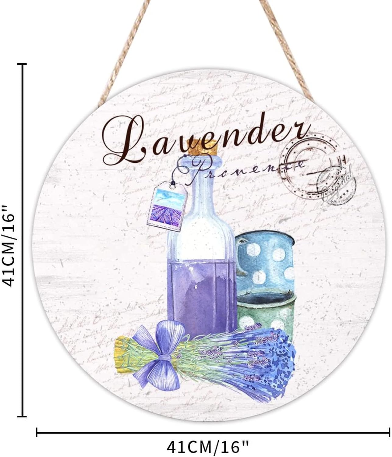 Lavender Front Door Sign, Floral Wood Door Sign, 16x16in Custom Calligraphy Wall Hanging Sign Plaque for Front Door Entryway Porch Bar Pub Housewarming Gifts
